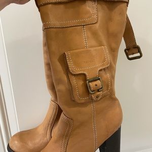 Tan leather boots. Like new.